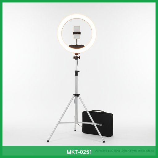 AuraGlow LED Ring Light Kit with Tripod Stand