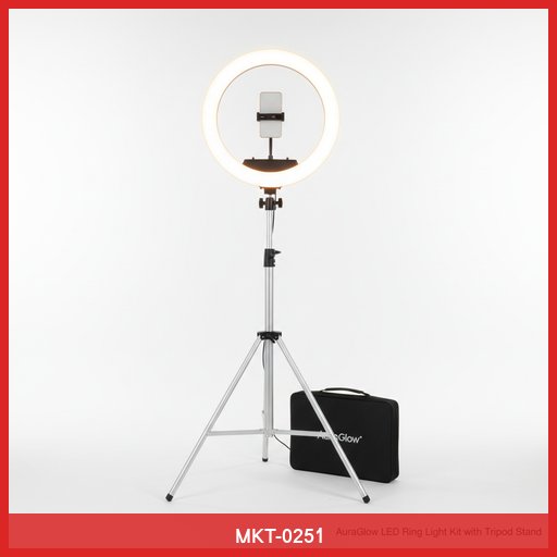 AuraGlow LED Ring Light Kit with Tripod Stand
