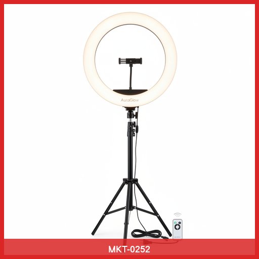 AuraGlow LED Ring Light Kit with Tripod Stand
