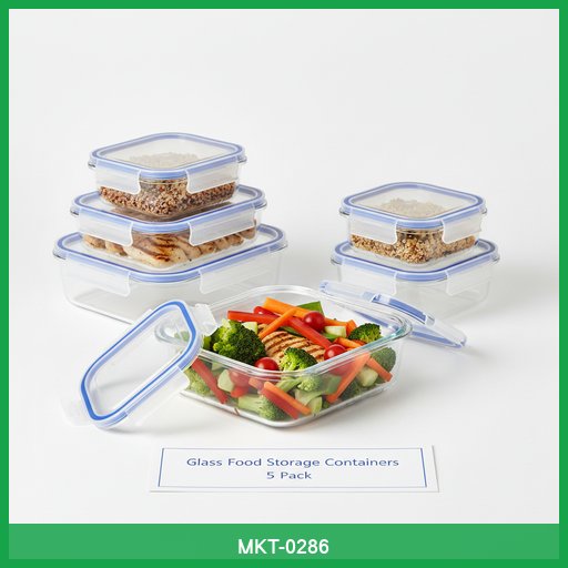 Glass Food Storage Containers (5-Pack)