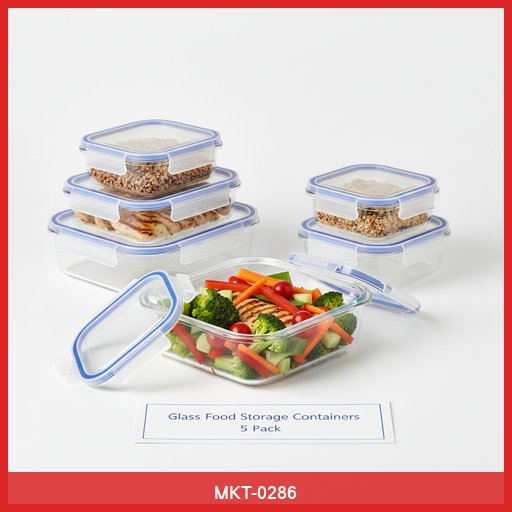 Glass Food Storage Containers (5-Pack)