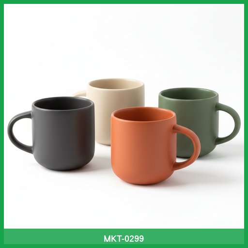 Set of 4 Ceramic Coffee Mugs