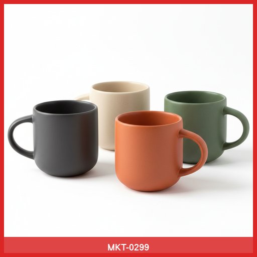 Set of 4 Ceramic Coffee Mugs