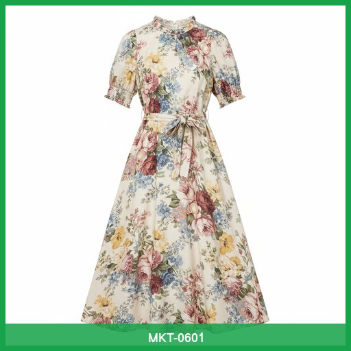 Vintage-Inspired Floral Midi Dress