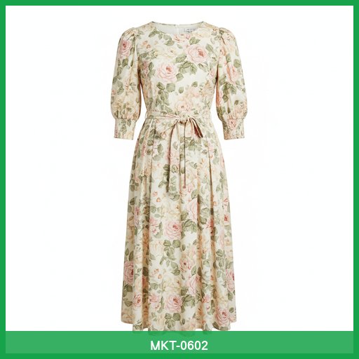 Vintage-Inspired Floral Midi Dress