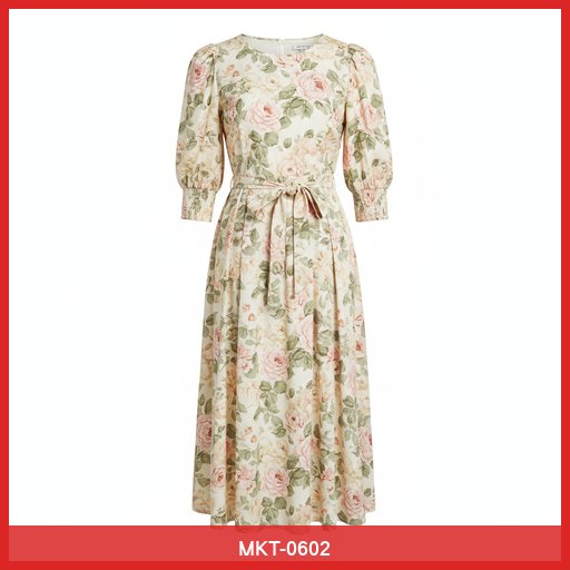 Vintage-Inspired Floral Midi Dress