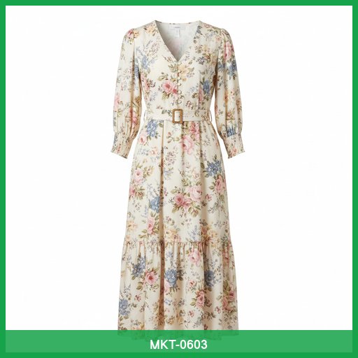 Vintage-Inspired Floral Midi Dress