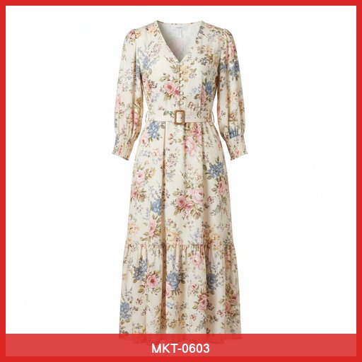 Vintage-Inspired Floral Midi Dress