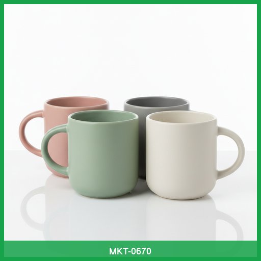 Set of 4 Modern Ceramic Mugs