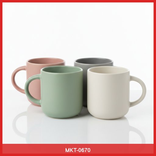 Set of 4 Modern Ceramic Mugs