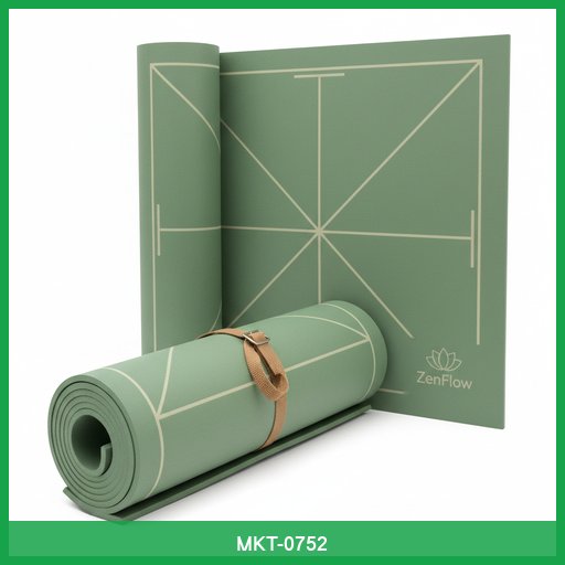 ZenFlow Yoga Mat with Alignment Lines