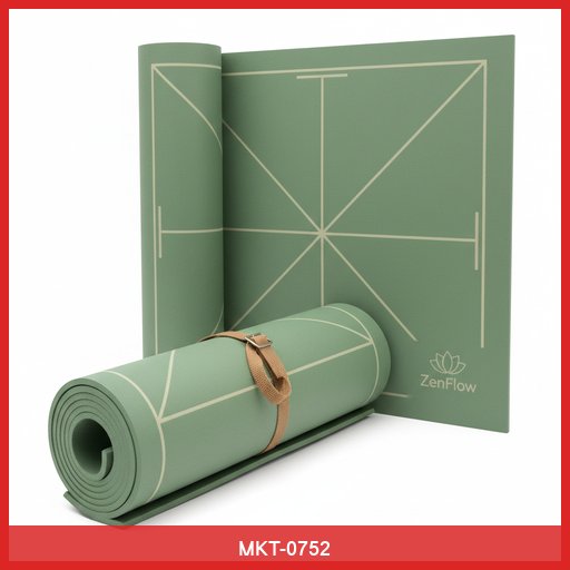 ZenFlow Yoga Mat with Alignment Lines