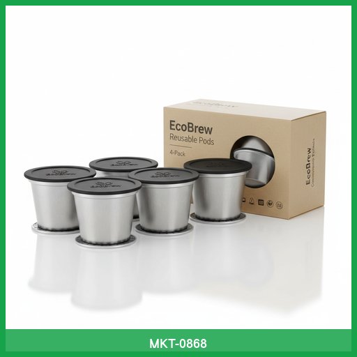 EcoBrew Reusable Coffee Pods (4-Pack)