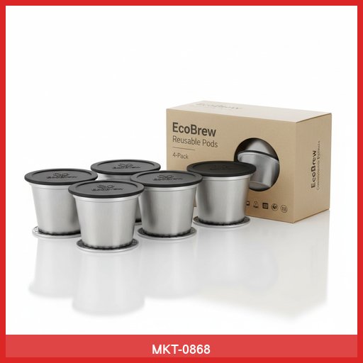 EcoBrew Reusable Coffee Pods (4-Pack)