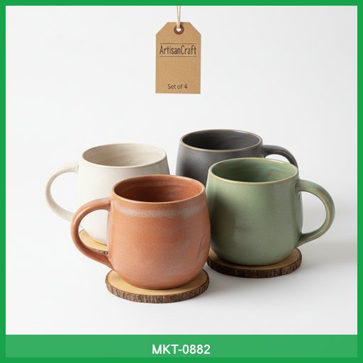 ArtisanCraft Ceramic Mug Set (4-Pack)