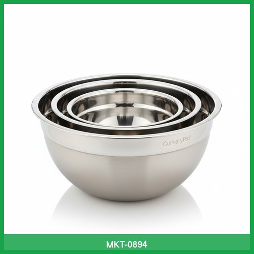 CulinaryPro Stainless Steel Mixing Bowls (Set of 3)