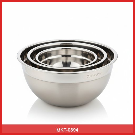 CulinaryPro Stainless Steel Mixing Bowls (Set of 3)