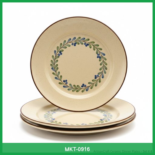 ArtisanCraft Ceramic Dinner Plates (Set of 4)