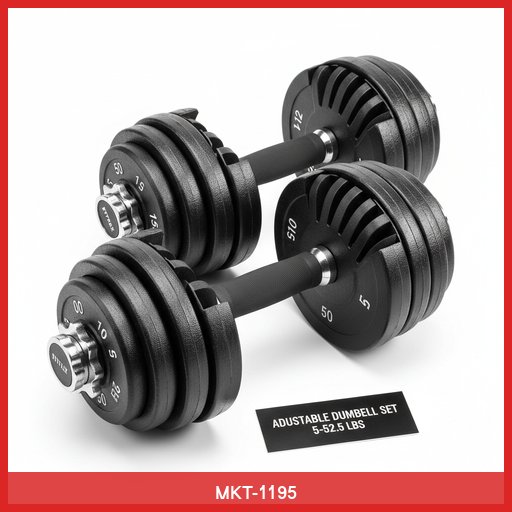 Adjustable Dumbbell Set (5-52.5 lbs)