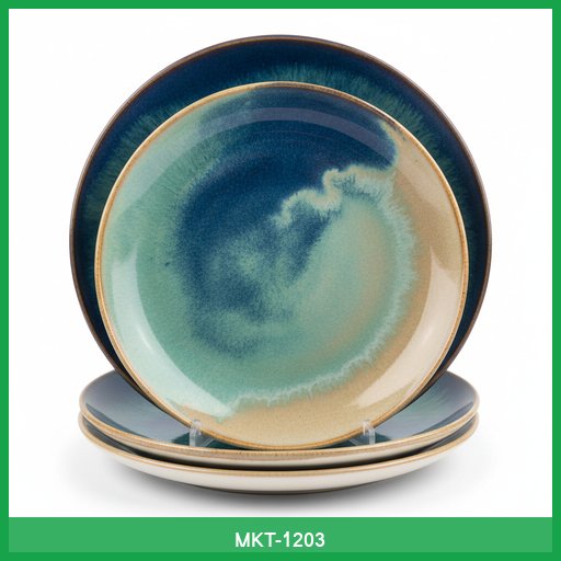 Ceramic Glaze Dinner Plate Set (4-Pack)