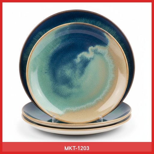 Ceramic Glaze Dinner Plate Set (4-Pack)