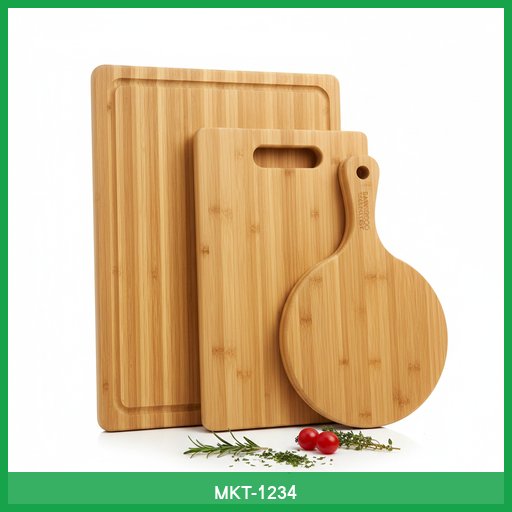 Natural Bamboo Cutting Board Set