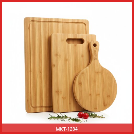 Natural Bamboo Cutting Board Set